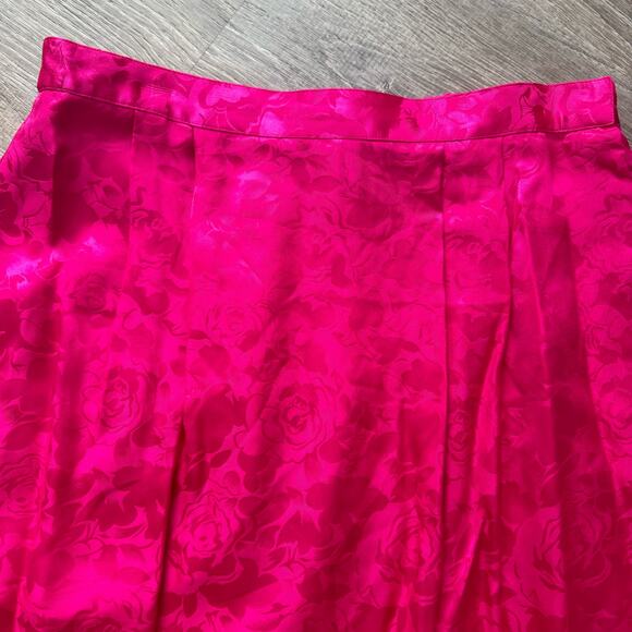 Spenser Jeremy Petites Vintage 90's Bright Pink Silk Skirt Size 10 - Picture 8 of 9
